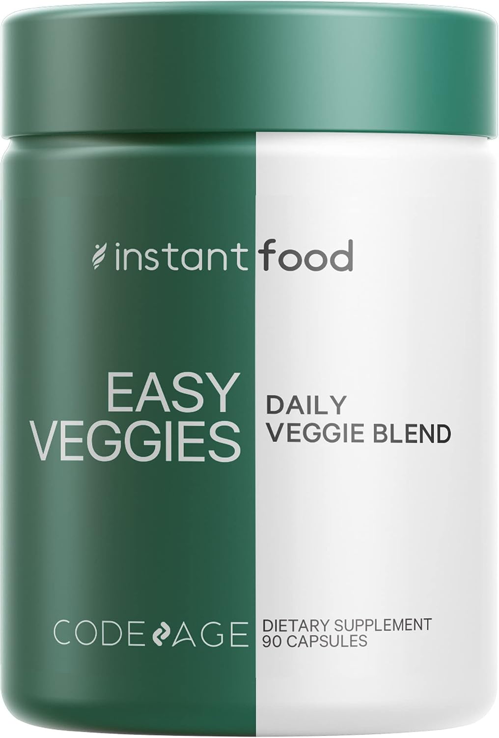 Codeage Instantfood Easy Veggies - Over 15 Vegetable Powders - Daily Vegan Wholefood Greens Supplement - 90 Capsules - görsel 1