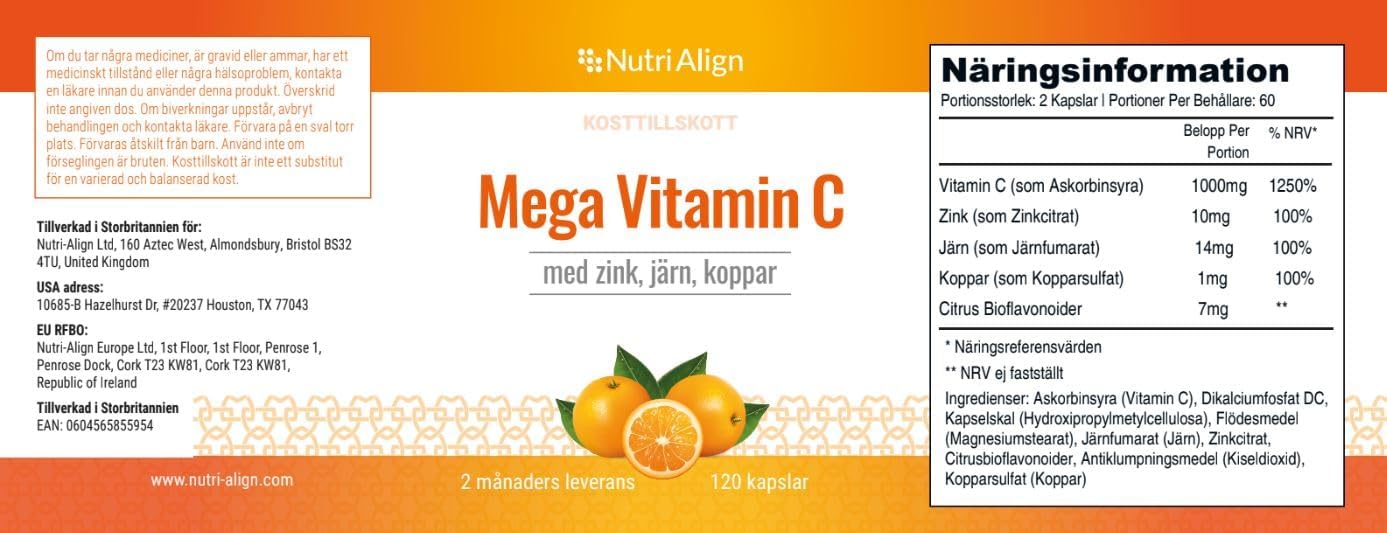 Nutri-Align Mega Vitamin C - 120 Capsules - görsel 4