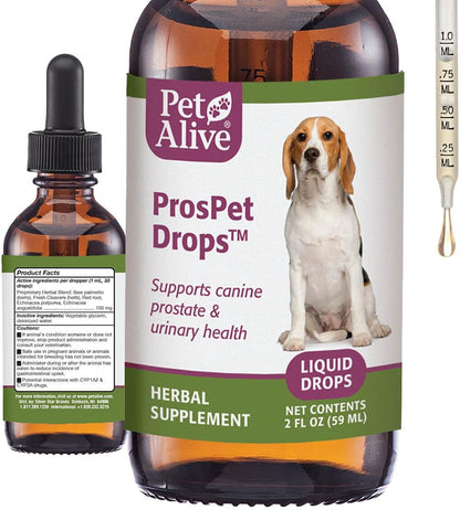 PetAlive ProsPet Drops – Herbal Supplement for Dog Prostate, Bladder and Urinary Support