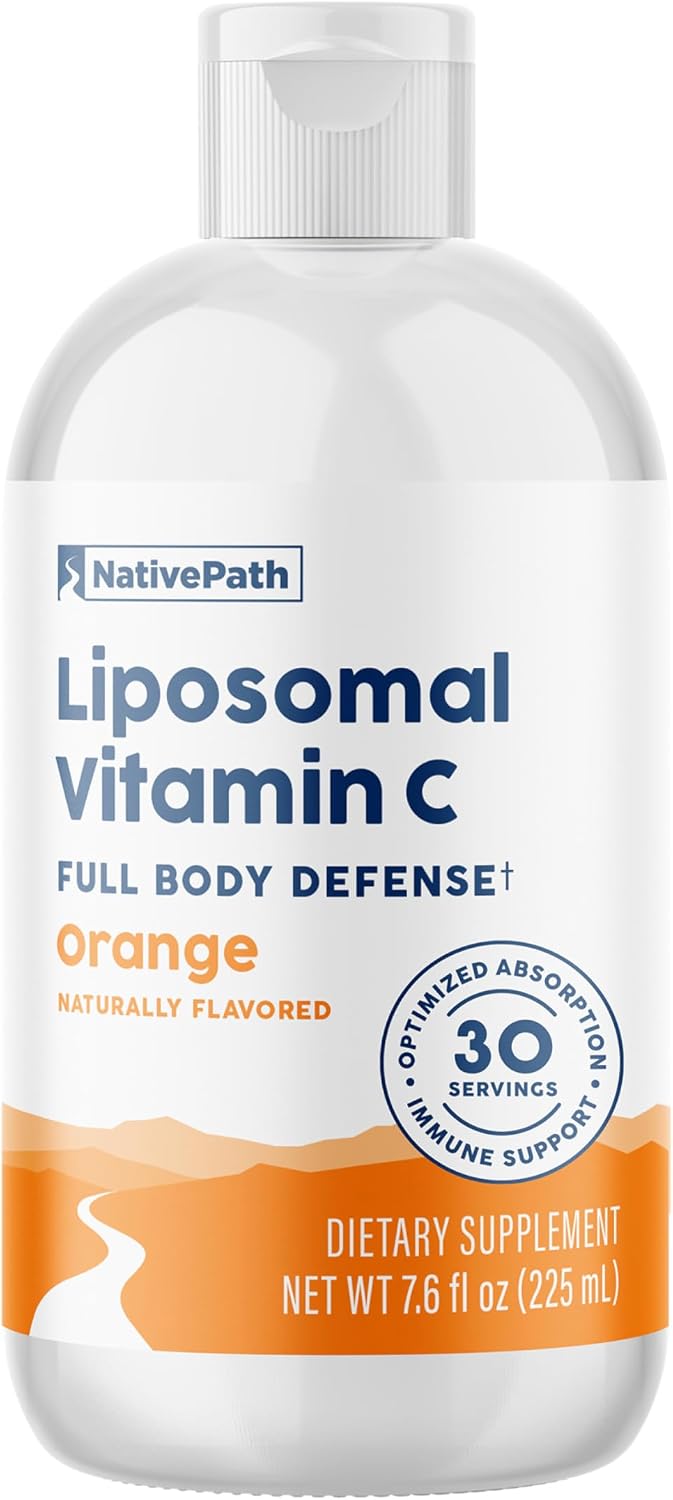 NativePath Liposomal Vitamin C 500mg from Wholefood Amla Fruit - Soy-Free Egg Yolk Lecithin Liposomes - Orange Flavour – Image 1
