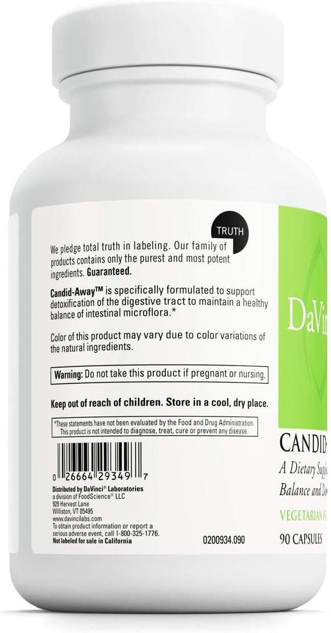 DAVINCI Labs Candid-Away - Digestive Gut Health Support with Digestive Enzymes, Calcium, Magnesium & More - 90 Vegetarian Capsules (30 Serves) - görsel 3
