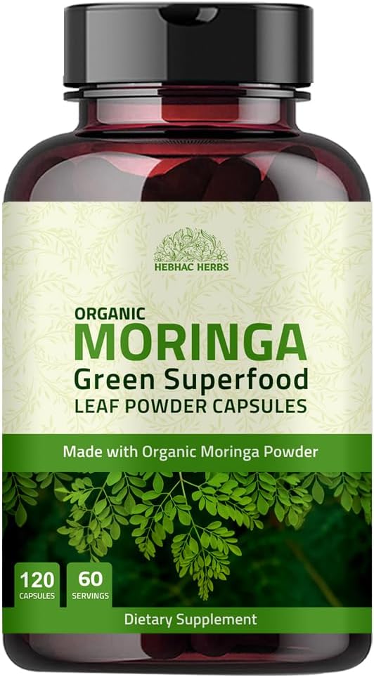 Organic Moringa Capsules 1000mg – 120 Capsules - görsel 1