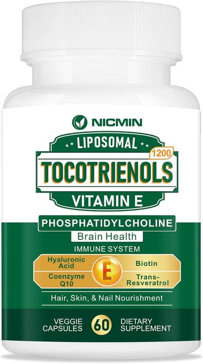 NICMIN Vitamin E Tocotrienols 1200mg – – Tocotrienols 1200 mg : Primary antioxidant blend of delta and gamma – Image 1