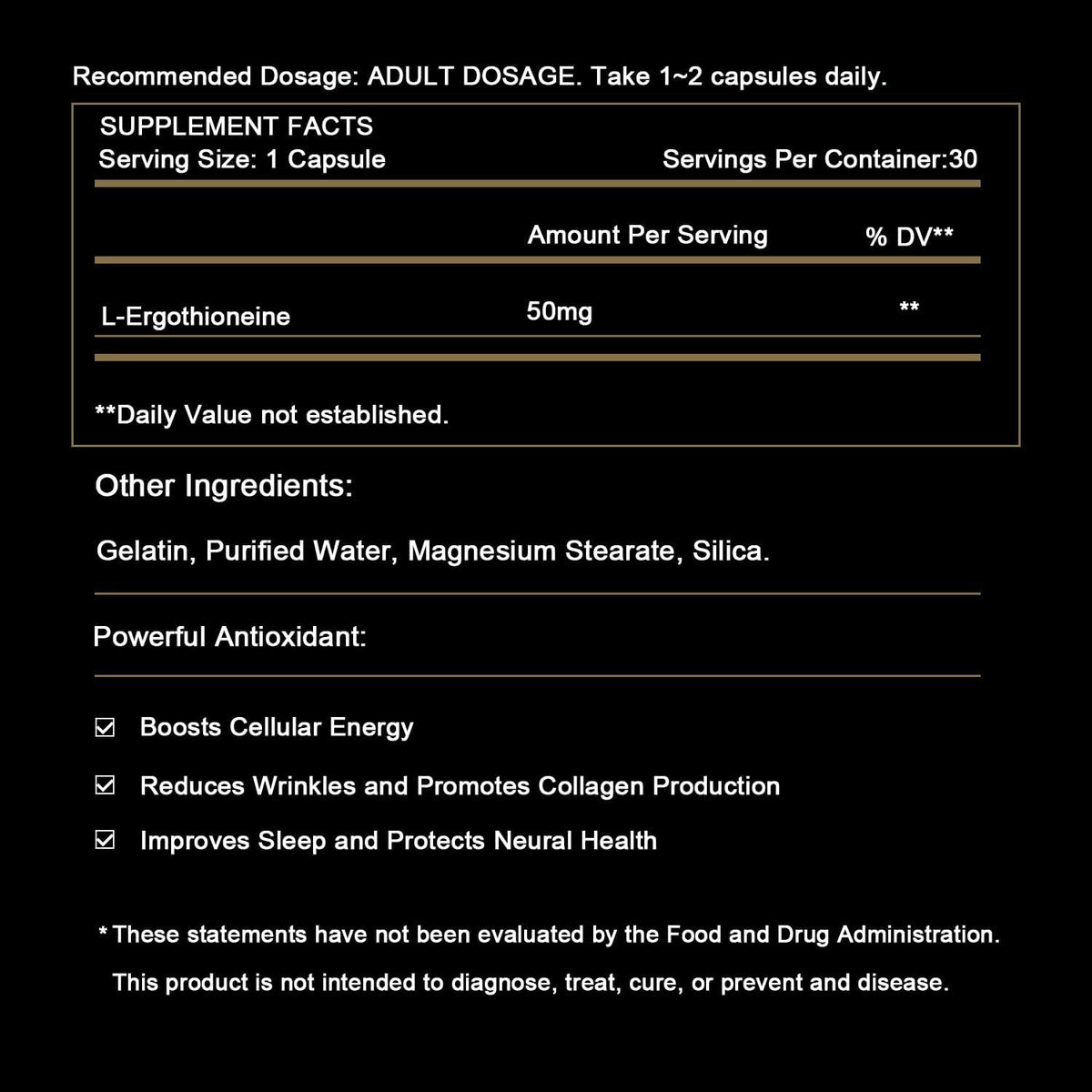 SUPER-SYN L-Ergothioneine 50mg – Ultra-Pure – Healthy Ageing: By tackling oxidative stress – a key driver of – Image 8
