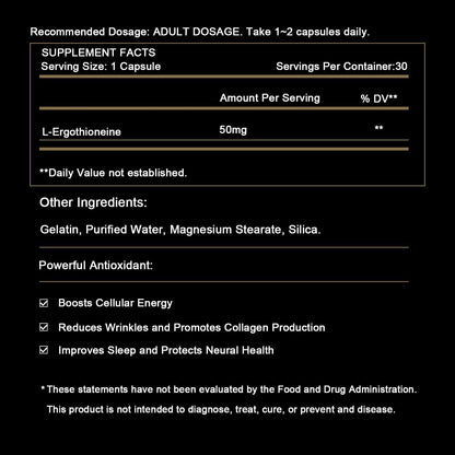 SUPER-SYN L-Ergothioneine 50mg – Ultra-Pure – Healthy Ageing: By tackling oxidative stress – a key driver of – Image 8