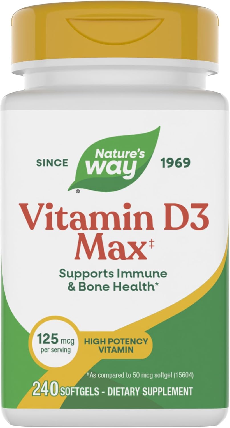 Nature's Way Vitamin D3 5000 IU, 240 Softgels - görsel 1