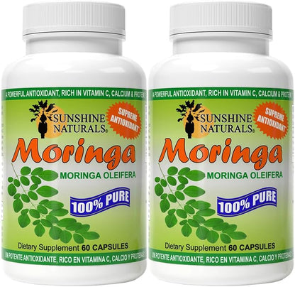 Sunshine Naturals Moringa Nutritional – Vitamin C: Supports immune function and skin health. – Image 1