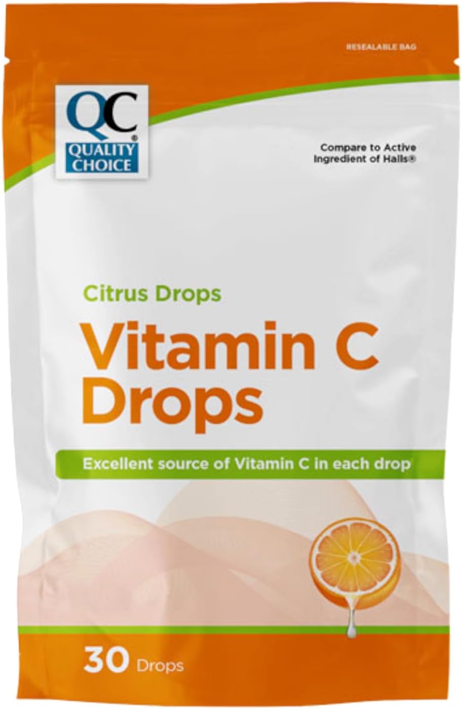 Quality Choice Vitamin C Drops, Citrus Flavour, 30 Count - görsel 1