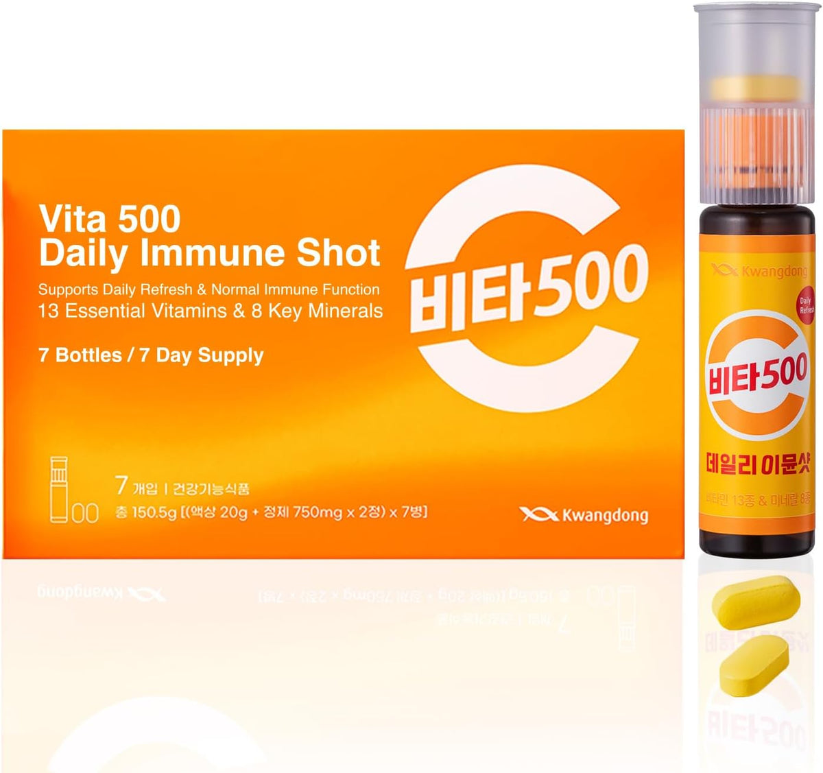 KWANGDONG Vita500 Daily Immune Support Shot – Immune Support: Vitamin C and Zinc are essential nutrients that help – Image 1