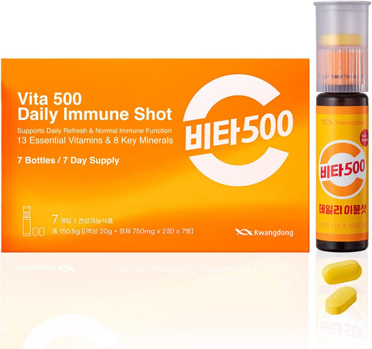 KWANGDONG Vita500 Daily Immune Support Shot – Immune Support: Vitamin C and Zinc are essential nutrients that help – Image 1