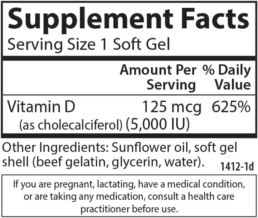 Carlson Vitamin D3 5,000 IU, Bone Health, 360 Soft Gels - görsel 4