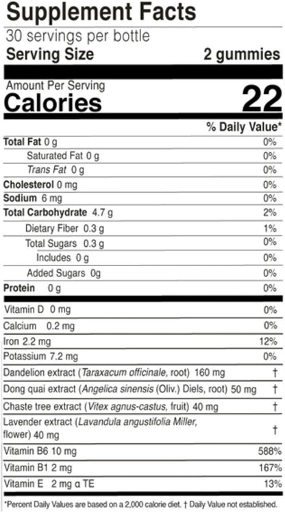 FARMASi Nutriplus Cycle Plus Gummies - Vegan Women's's Support Supplement with Iron, Vitamin B6 & Botanical Extracts, – Image 2