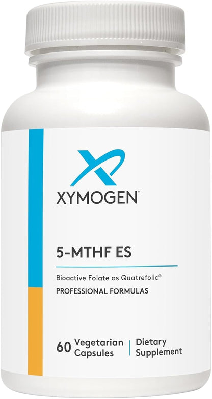 XYMOGEN 5-MTHF ES - Bioactive Folate Supplement - 17,000 mcg (as Quatrefolic) - 60 Capsules