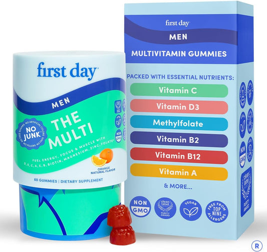 FIRST DAY Multivitamin for Men + Organic – Vitamin A: Supports normal vision, immune function, and skin health.* – Image 1