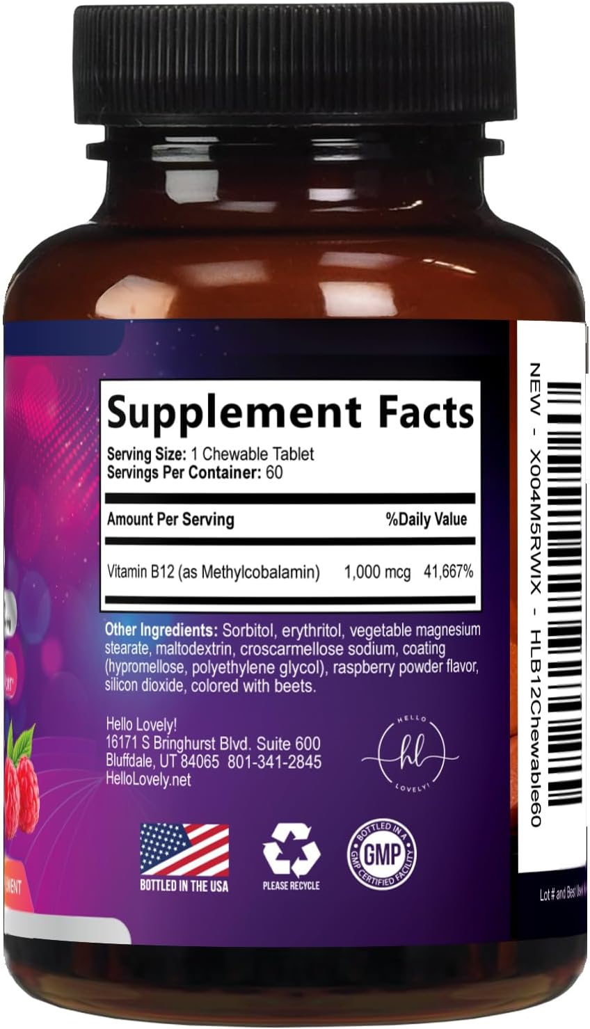 Vitamin B12 1000 mcg Chewable Tablets - – Multiple Health Supports: Formulated to support energy metabolism, heart – Image 9