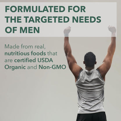 PlantFusion Organic Multivitamin for Men - One Daily Wholefood Blend - Vegan, Non-GM, Gluten free & Dairy-free - 60 Tablets