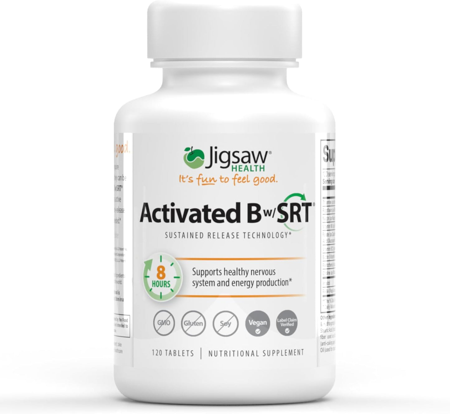 Jigsaw Health Activated B w/SRT - Sustained Release B-Complex, 120 Tablets - görsel 1