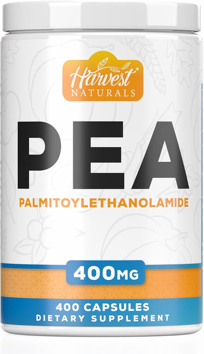 Harvest Naturals Palmitoylethanolamide (PEA) Capsules – 400mg per Serving, 180 Capsules