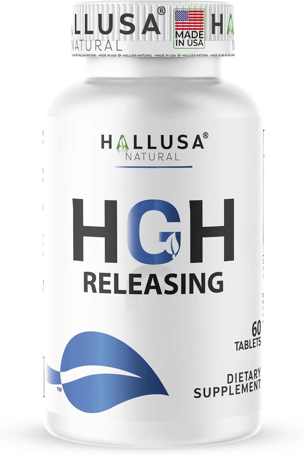 Hallusa Natural HGH Releasing Support Supplement - L-Arginine & Ornithine, Nitric Oxide Support for Muscle Recovery and Performance - 60 Tablets - görsel 1