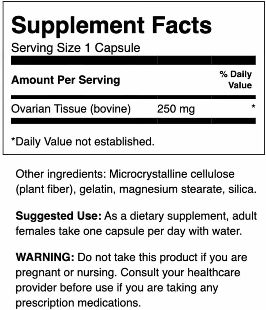 Swanson Ovarian Glandular – Natural Women's Glandular Health Supplement (60 Capsules, 250 mg Each, 3-Pack) - görsel 2