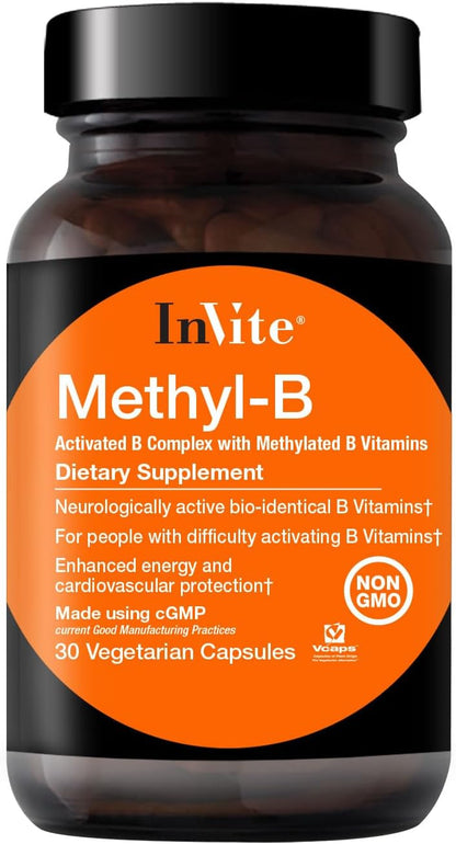 Invite Health Methyl-B – Activated B Complex with Methylated B Vitamins (30 Vegetarian Capsules)