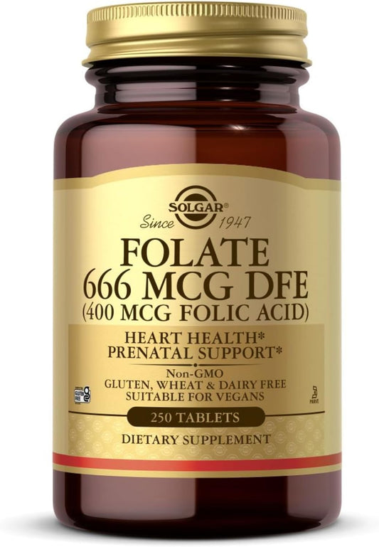 Solgar Folic Acid 400 mcg, 250 Tablets – Image 1