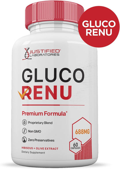 (5 Pack) Gluco Renu 688 mg Glyco Support – Garlic (Allium sativum): Known for its immune-boosting and – Image 3