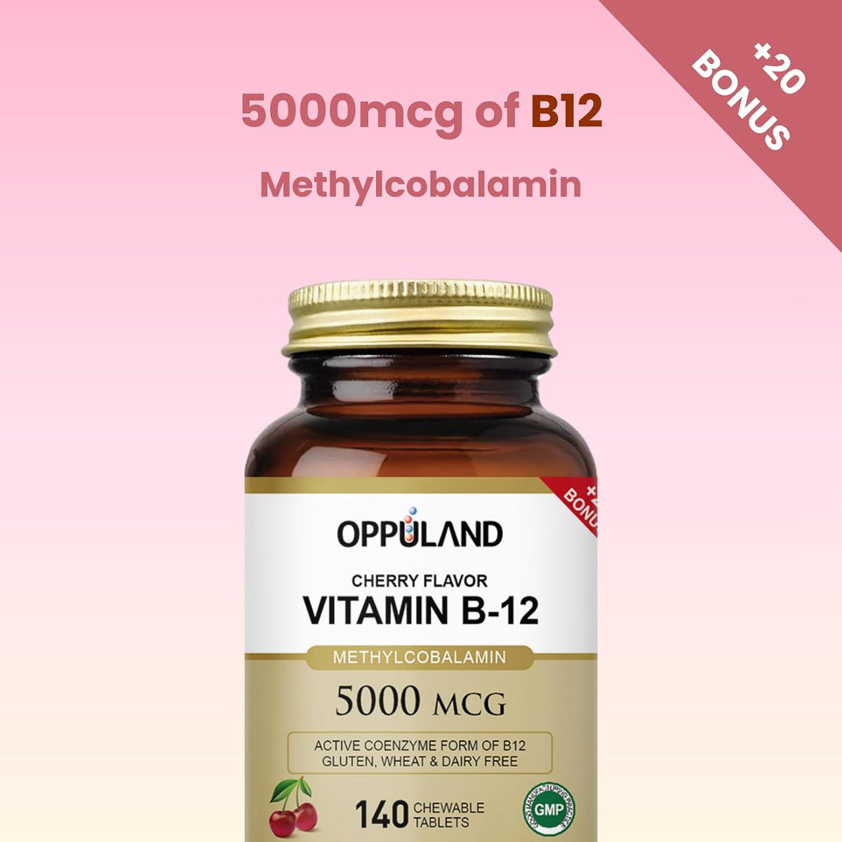Oppuland Methyl B-12 5000mcg with Folate - – High-potency methylcobalamin (5000 mcg) with 400 mcg folate – Image 6