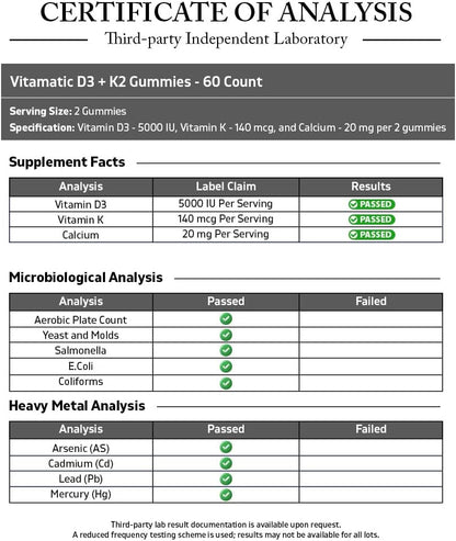 Vitamatic Vitamin D3 & K2 Gummies (2-Pack) – Bone, Heart & Immune Support