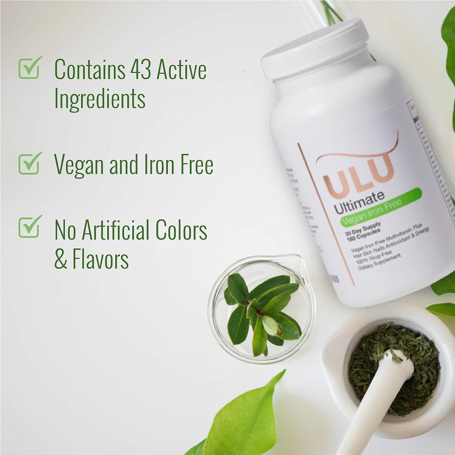 Ultimate Multivitamin: Vegan, Iron Free, Promotes Stronger Hair, Skin, & Nails and Improves Antioxidant & Energy with Better Sleep & Less Stress (Pack of Three - 540 Capsules) - görsel 3