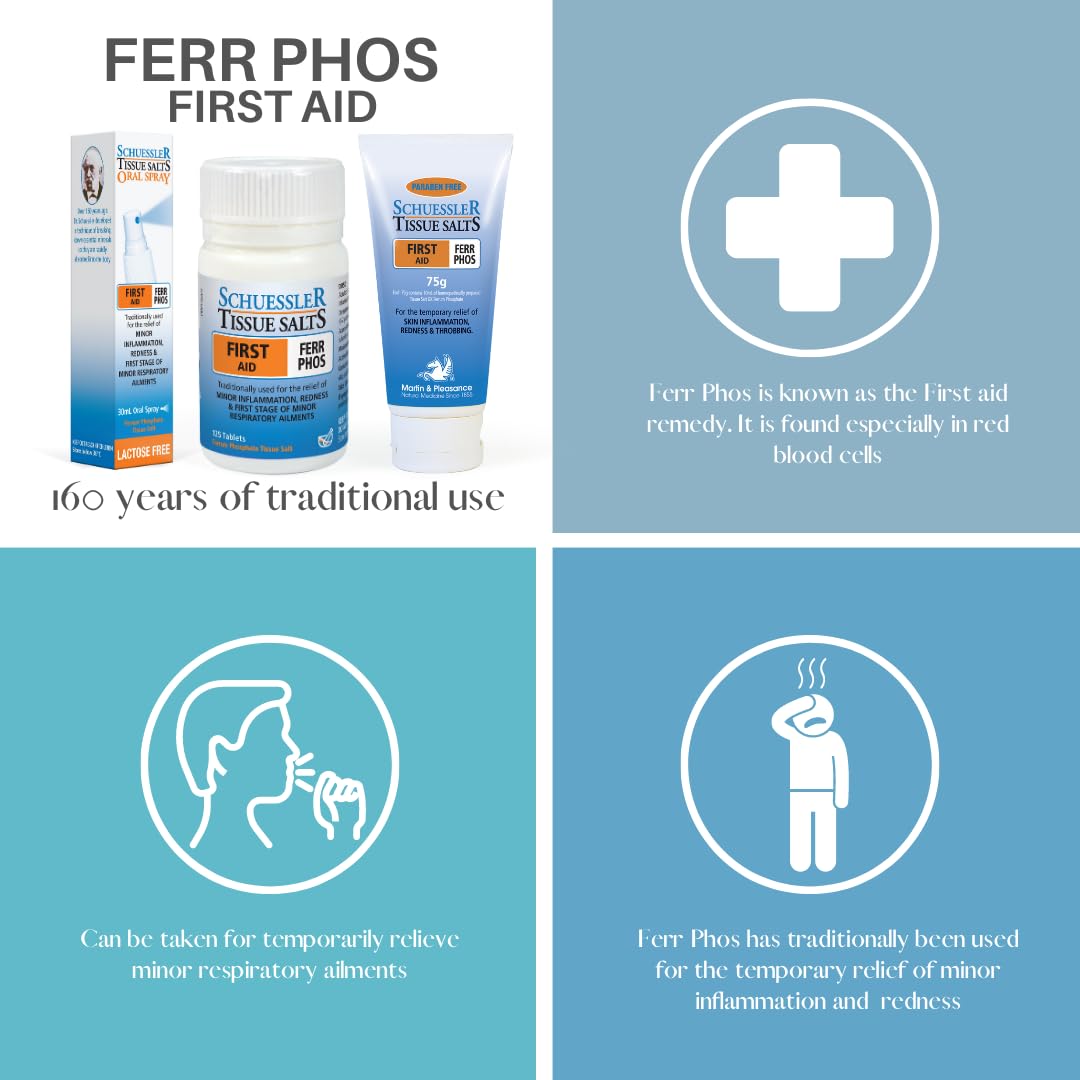 Schuessler Tissue Salts Ferr Phos No. 4, 6X Cell Salts, 125 Tablets - görsel 2