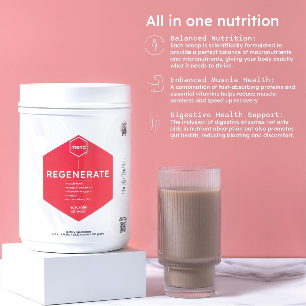 MEND Regenerate – Post Workout Recovery Protein Powder, Cocoa, 20 Servings - görsel 3