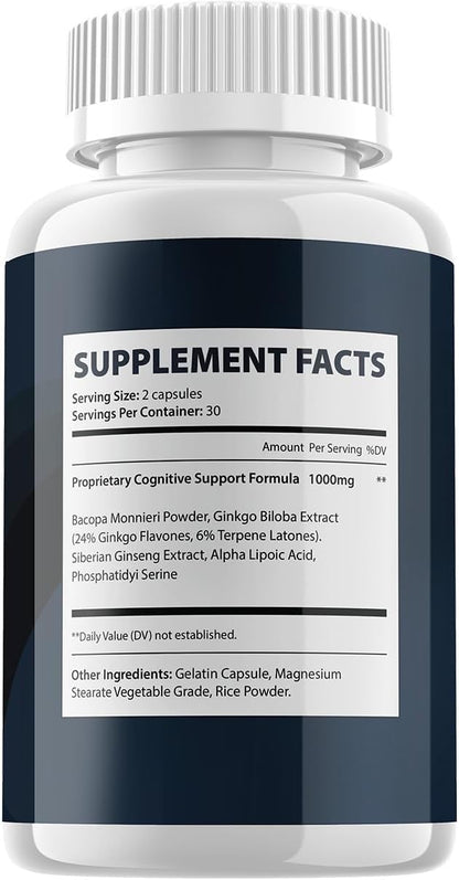 SynaBoost Brain Supplement Capsules – All-Natural Maximum Strength Formula for Enhanced Memory and Focus (60 Capsules)
