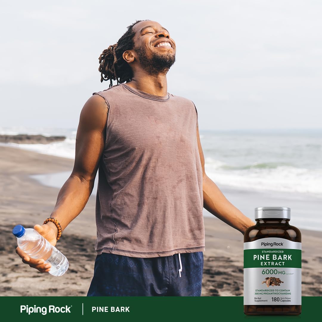 Piping Rock Pine Bark Extract Capsules | 180 Count | Standardised Herbal Supplement | Non-GM & Gluten free - görsel 6