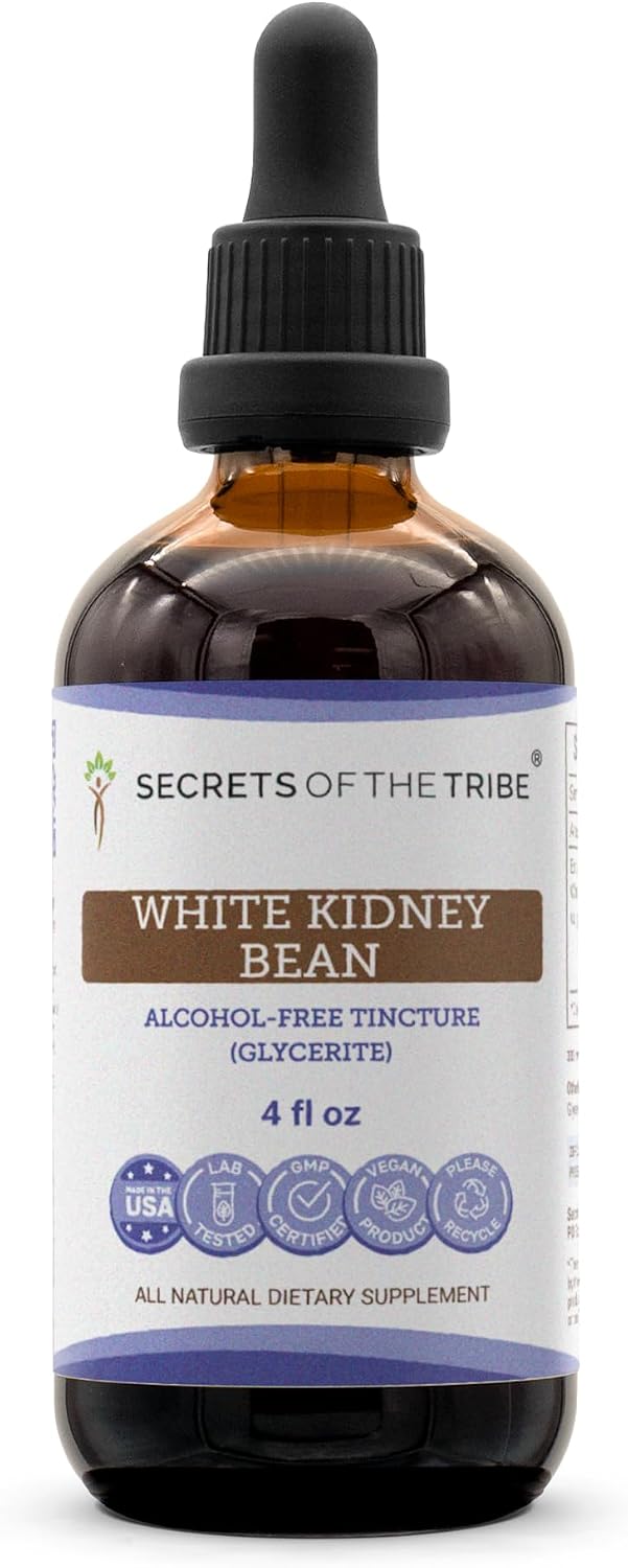 Secrets of the Tribe White Kidney Bean Tincture Alcohol-Free Extract, High-Potency Herbal Drops, 118 mL - görsel 1