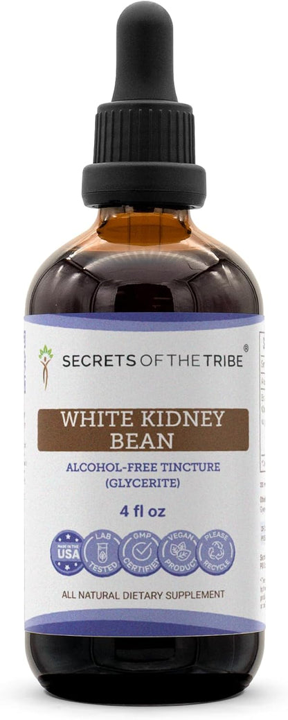 Secrets of the Tribe White Kidney Bean Tincture Alcohol-Free Extract, High-Potency Herbal Drops, 118 mL
