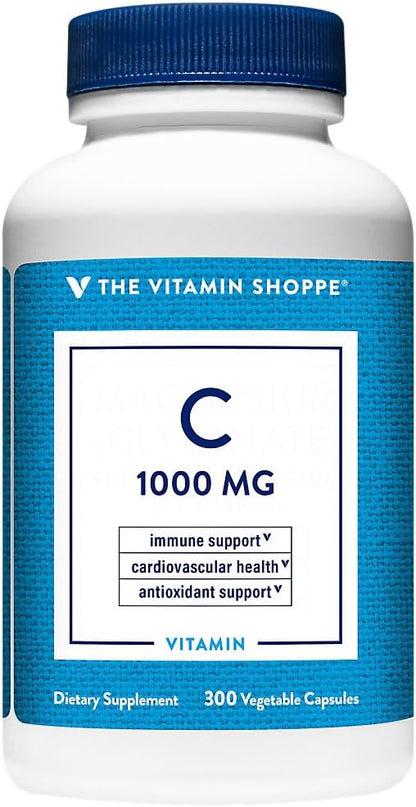 The Vitamin Shoppe Vitamin C 1000 mg - Immune Health & Antioxidant Support (300 Capsules)