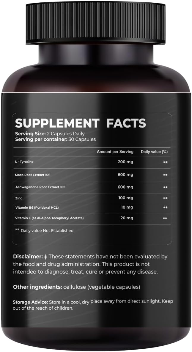 Mishas Nutraceuticals L-Tyrosine with Maca – Ashwagandha: An adaptogenic herb used in Ayurvedic medicine for – Image 7