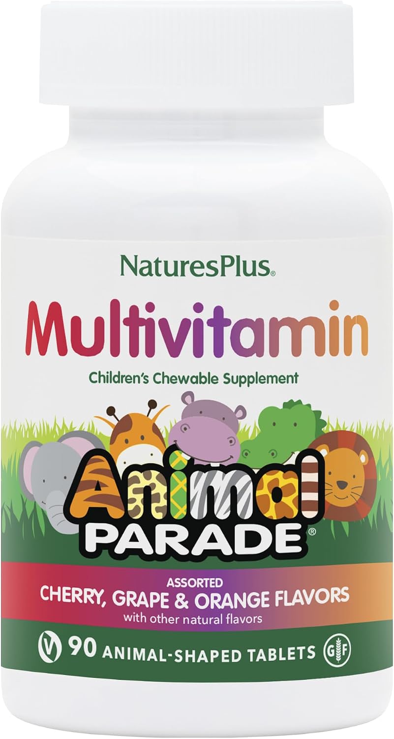 NaturesPlus Animal Parade Children's Chewable Multivitamin - 180 Animal-Shaped Tablets (Pack of 3) - Natural Assorted Flavours - Vegan, Gluten free - 270 Servings - görsel 8