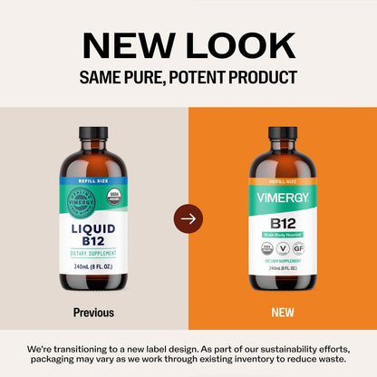 Vimergy Liquid B12 – Fast-Absorbing Organic – Fast-absorbing liquid formula with organic flax glycerine – Image 8