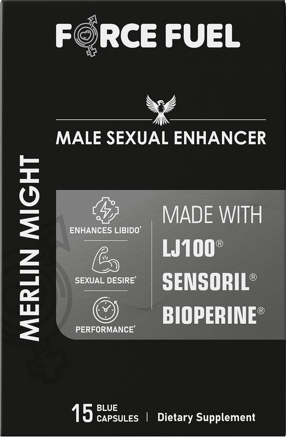Merlin Might – Male Sex Pills for Better Stamina & Sensitivity – 15 Capsules - görsel 1