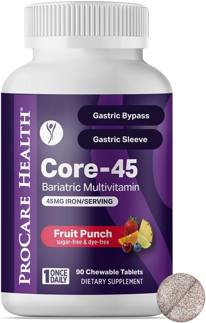 ProCare Health Bariatric Multivitamin with Iron 45mg Chewable - Fruit Punch Flavour (90 Tablets, 3-Month Supply) - görsel 1