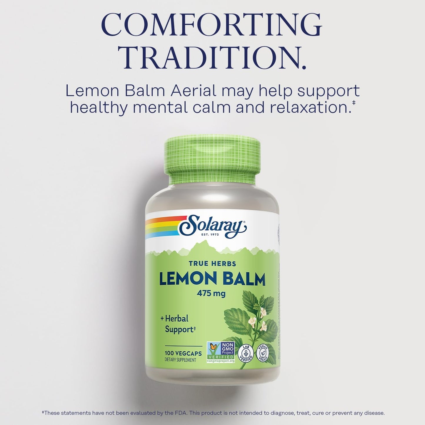 Solaray Lemon Balm 475 mg - 100 Vegan Capsules - görsel 3