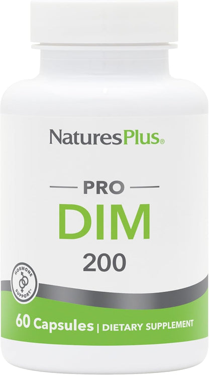 NaturesPlus PRO DIM 200 mg - 60 Capsules - Supports Healthy Estrogen Levels - Non-GM, Vegan & Gluten free - 30 Servings