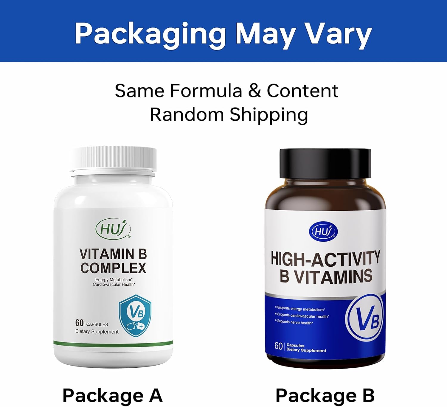 HUJ High-Activity B Vitamins - Supports Normal Energy Production & Nervous System Health - Supplement with 8 B Vitamins, Inositol and D-Chiro Inositol - 60 Capsules - görsel 3