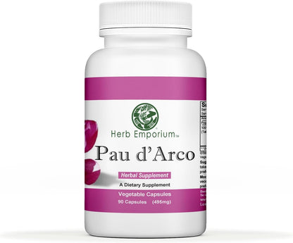 Pau D'Arco Inner Bark (Tabebuia impetiginosa) - 90 Capsules, 495mg