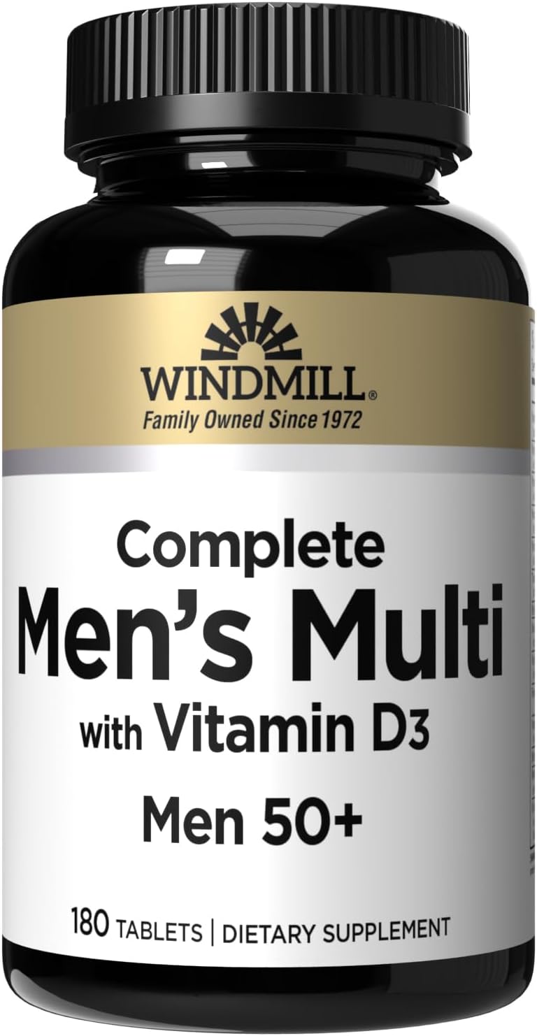 Windmill Men’s Multi 50+ Multivitamin with – Vitamin D3 (as cholecalciferol): Crucial for calcium absorption and – Image 1