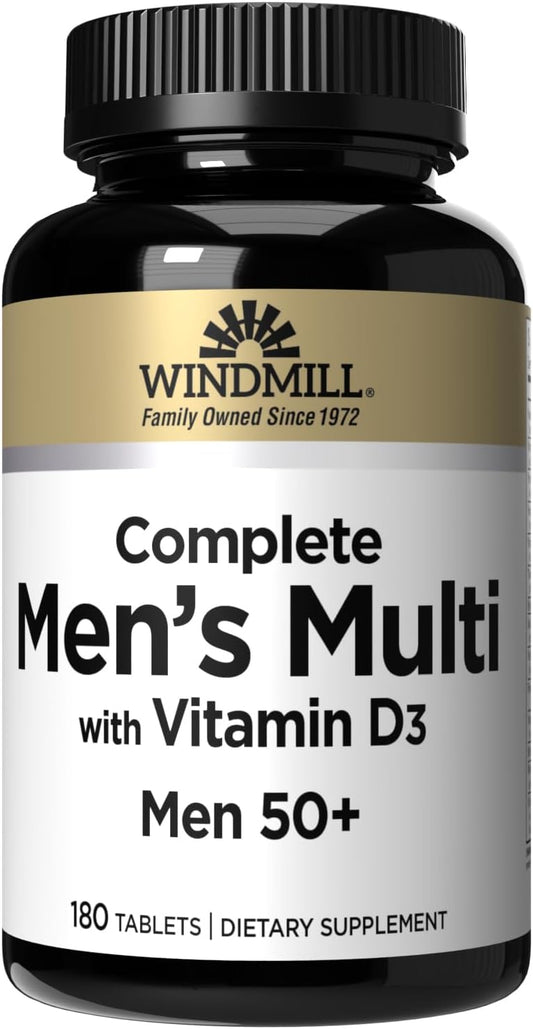 Windmill Men’s Multi 50+ Multivitamin with – Vitamin D3 (as cholecalciferol): Crucial for calcium absorption and – Image 1