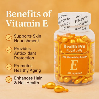 Nu-Health Royal Jelly Vitamin E Skin Oil Capsules, 90 Capsules for Face – Image 4