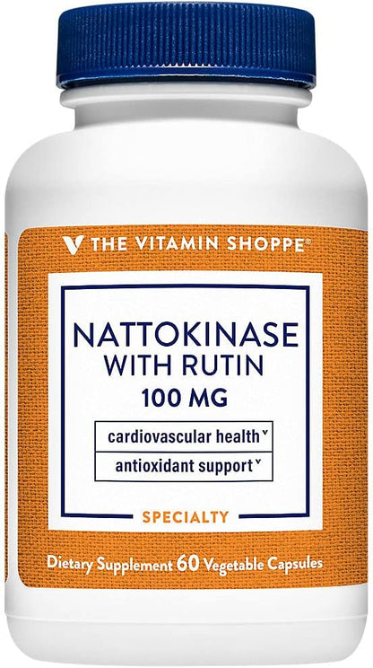 The Vitamin Shoppe Nattokinase with Rutin 100mg, Antioxidant Supplement